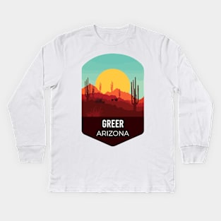 greer arizona Grand Canyon Cactus Az 137 Phoenix Travel Kids Long Sleeve T-Shirt